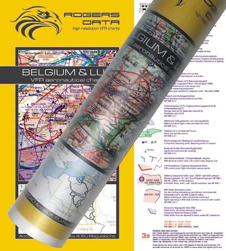 Belgium – Luxembourg Wallchart ICAO VFR Aeronautical Chart 500k 2020