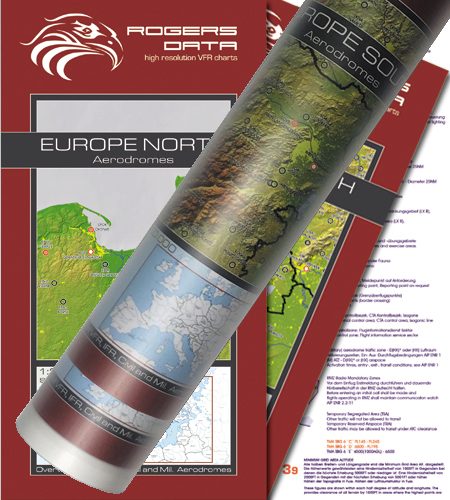 European Aerodromes Set of 2 Rogers Data Wallcharts 2.500k 2017-2020