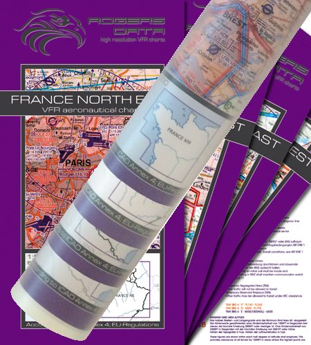 France Set of 4 Wallcharts ICAO VFR Aeronautical Charts 500k 2020