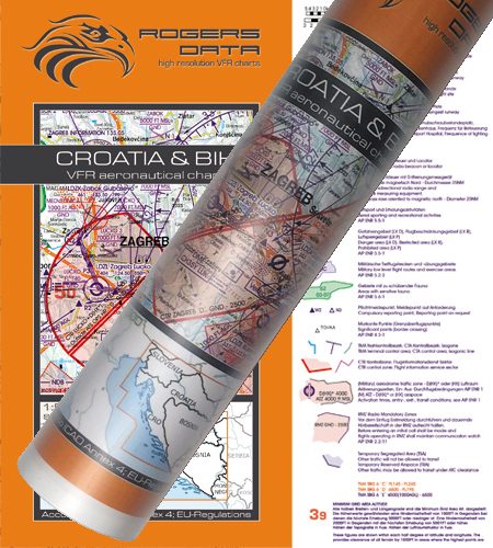 Croatia – Bosnia Herzegovina Wallchart ICAO VFR Aeronautical Chart 500k 2020