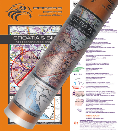 Croatia – Bosnia Herzegovina Wallchart ICAO VFR Aeronautical Chart 500k 2020