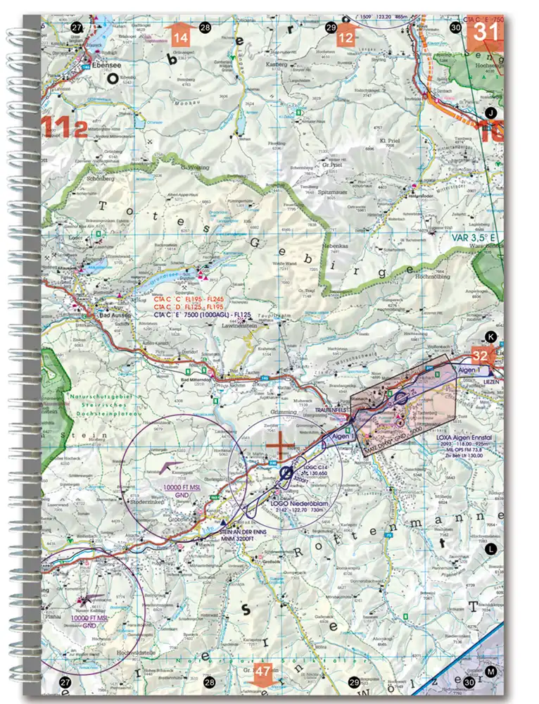 Sporting Area on the Aeronautical Atlas of Austria in 200k