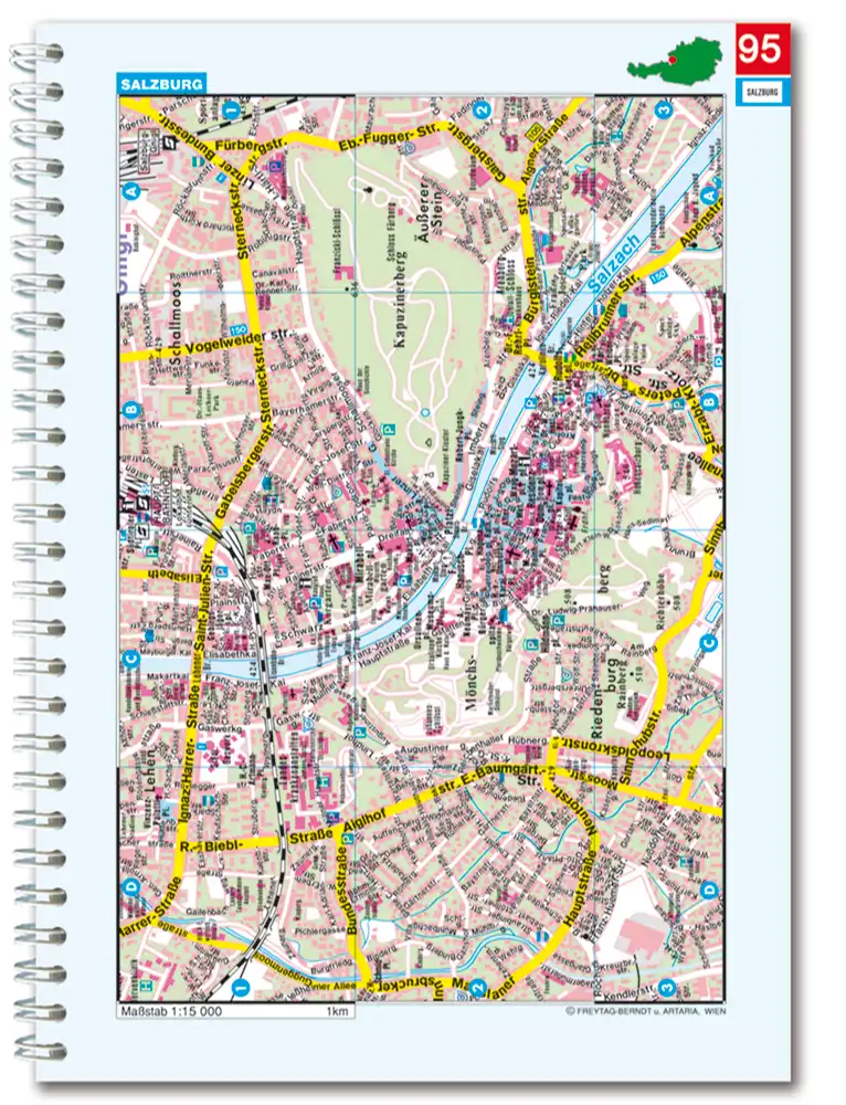 Map of Salzburg on the Aeronautical Atlas of Austria in 200k