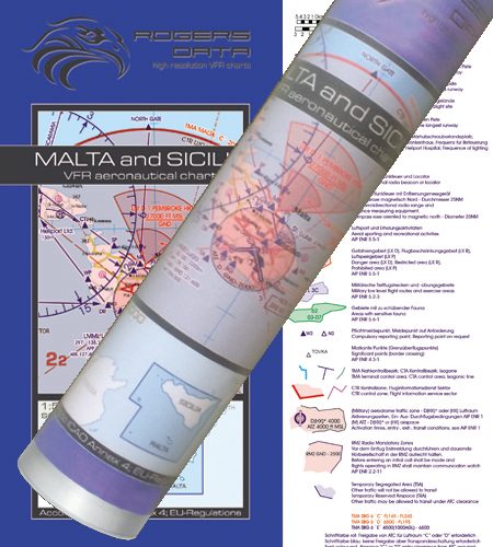 Malta – Sicily Wallchart ICAO VFR Aeronautical Chart 500k 2020