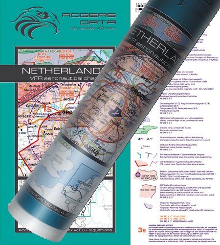 Niederlande VFR Luftfahrtkarte Wandkarte 500k 2020