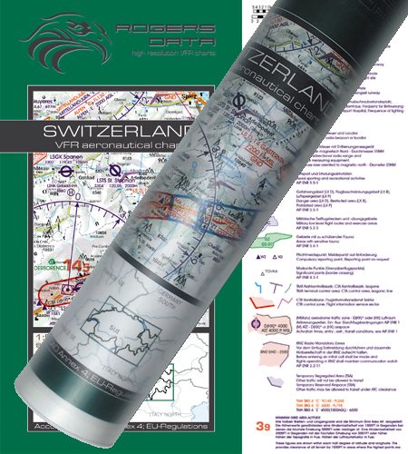 Switzerland Wallchart ICAO VFR Aeronautical Chart 500k 2020