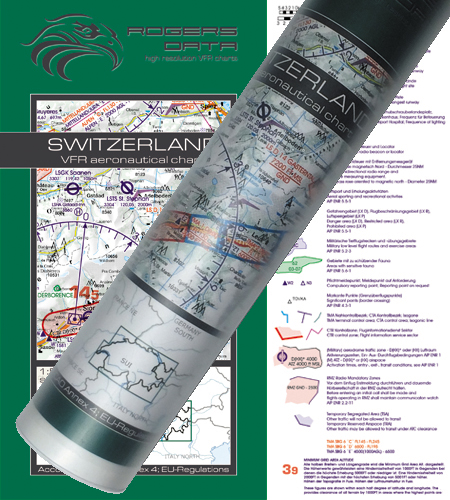 Switzerland Wallchart ICAO VFR Aeronautical Chart 500k 2020