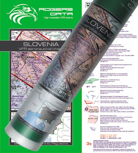 Slovenia Wallchart ICAO VFR Aeronautical Chart 200k 2020