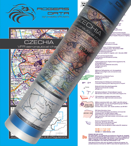 Czechia Wallchart ICAO VFR Aeronautical Chart 500k 2020