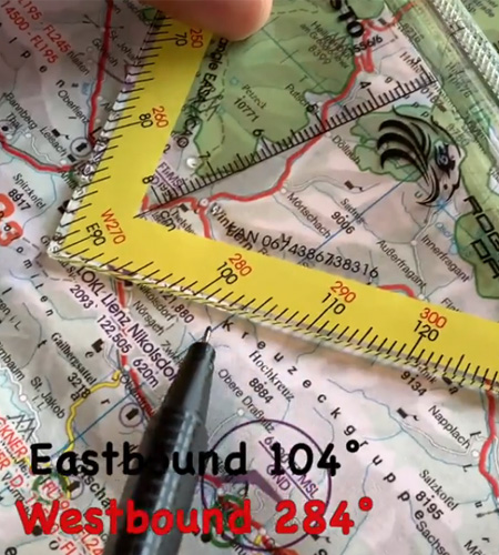 Protractor Triangle EASA ICAO Eastbound Westbound