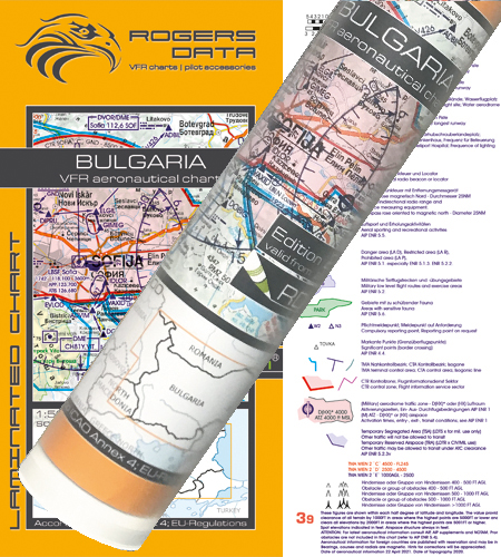 Bulgarien VFR Karte Wandkarte