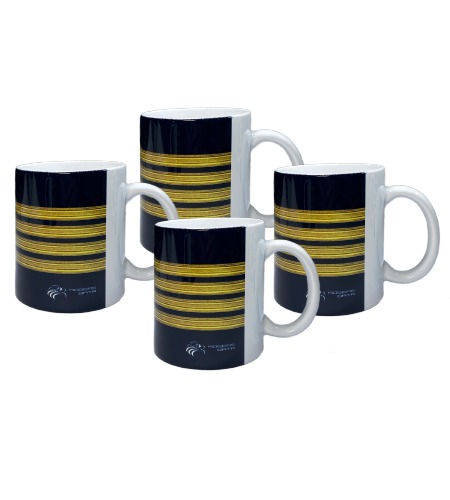 Coffee Mugs Pilot Captain Stripes