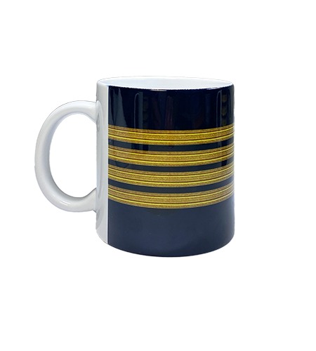 Coffee Mugs Pilot Captain Stripes