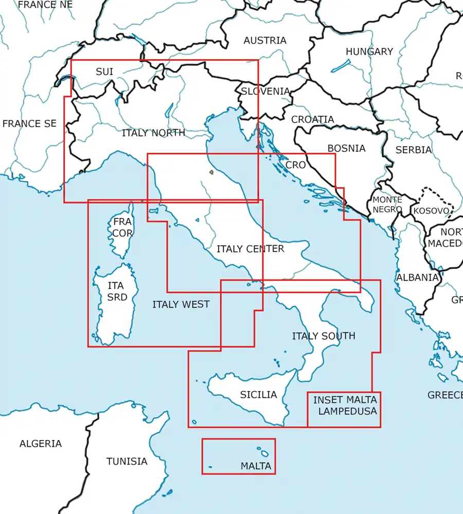 VFR Aeronautical Chart of Italy in 500k