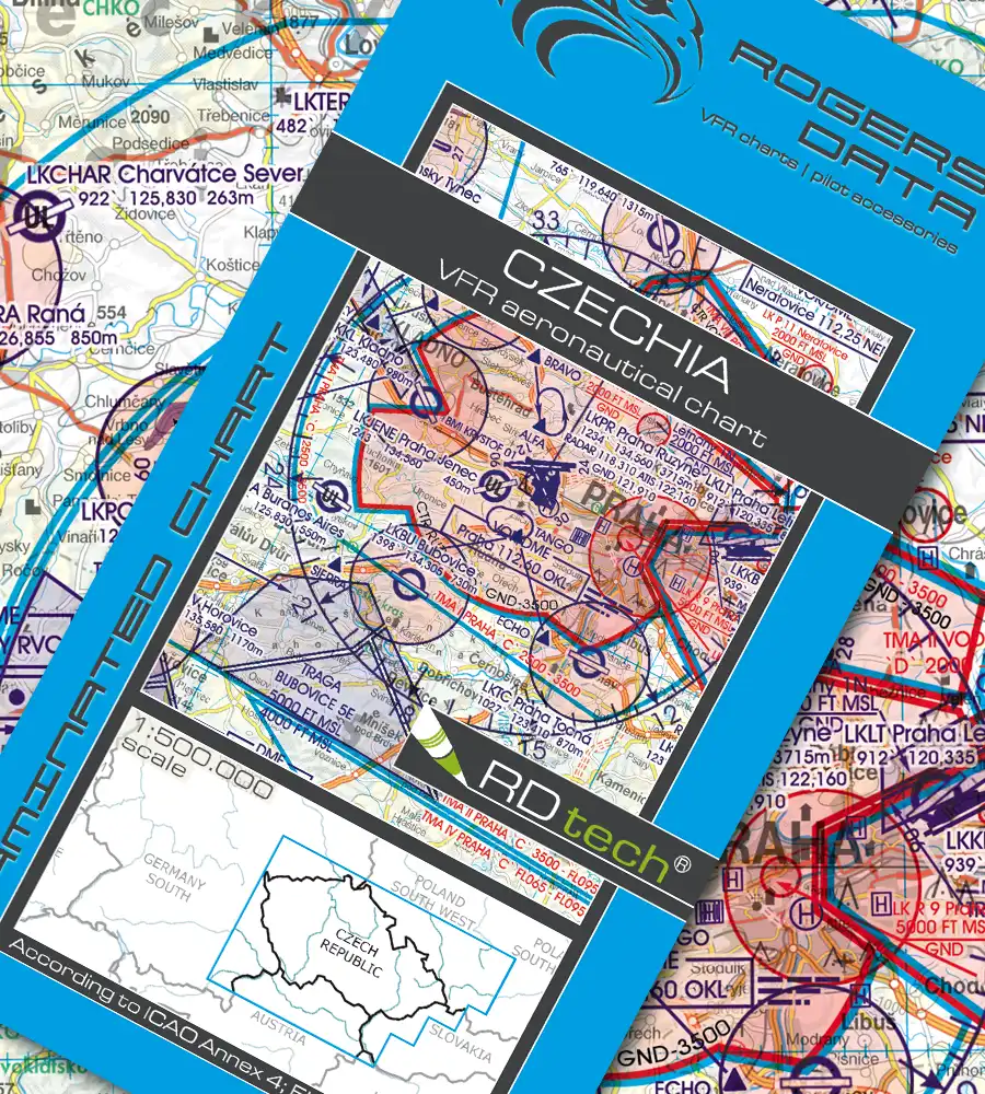 Aeronautical Chart VFR ICAO of Czechia in 500k