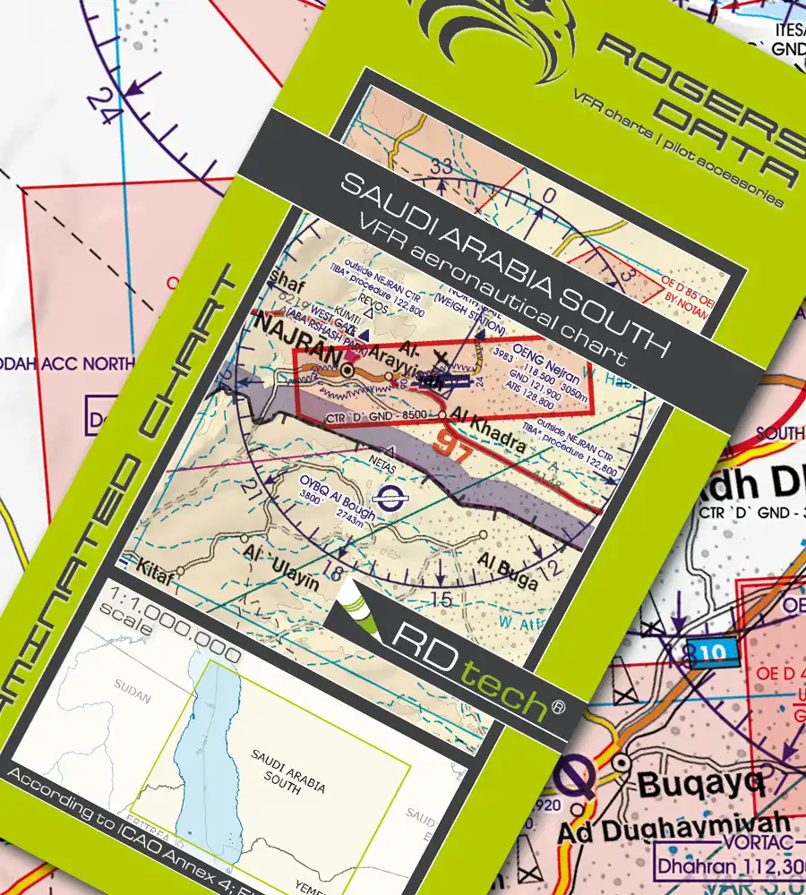 VFR ICAO Aeronautical Chart of Saudi Arabia South in 500k