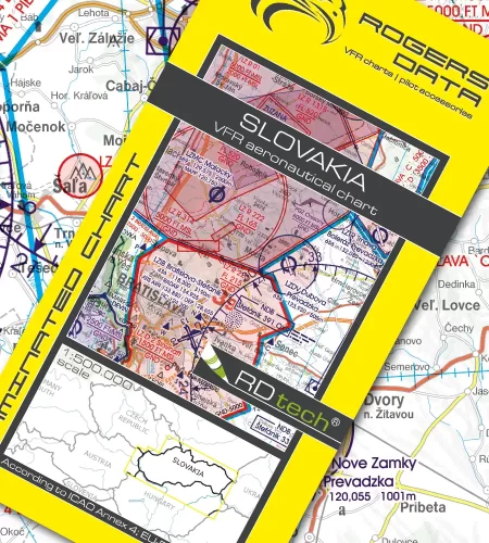 Aeronautical Chart VFR ICAO of Slovakia in 500k