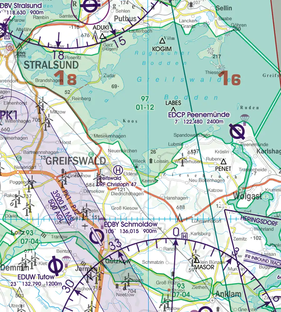 Heliport on the aeronautical Chart of Germany in 500k