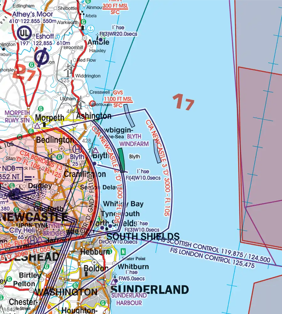 Gas Venting System on the ICAO Chart of Great Britain in 500k