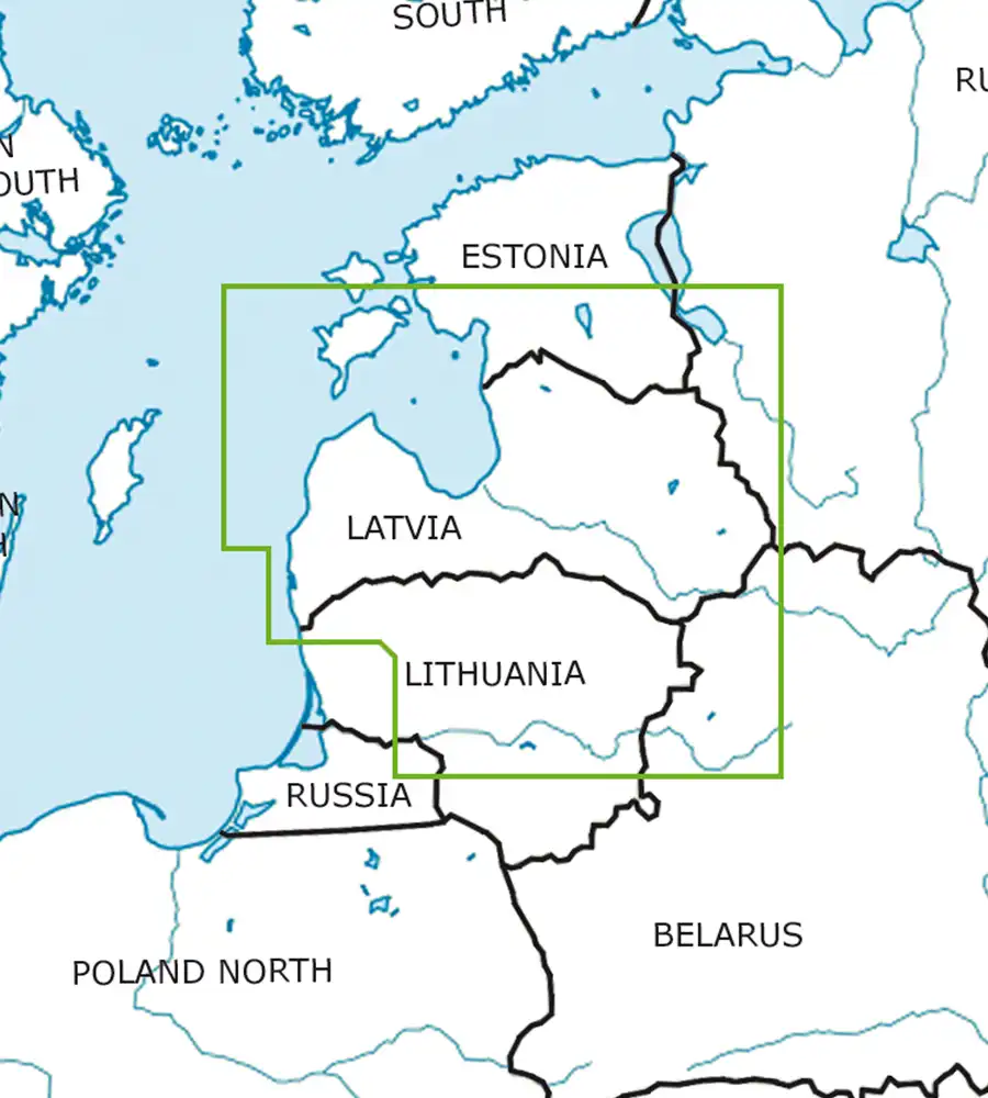 VFR Aeronautical Chart of Latvia in 500k
