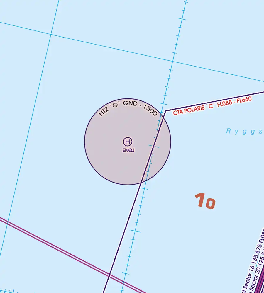 HTZ Helikopter Traffic Zone on the ICAO Chart of Norway in 500k