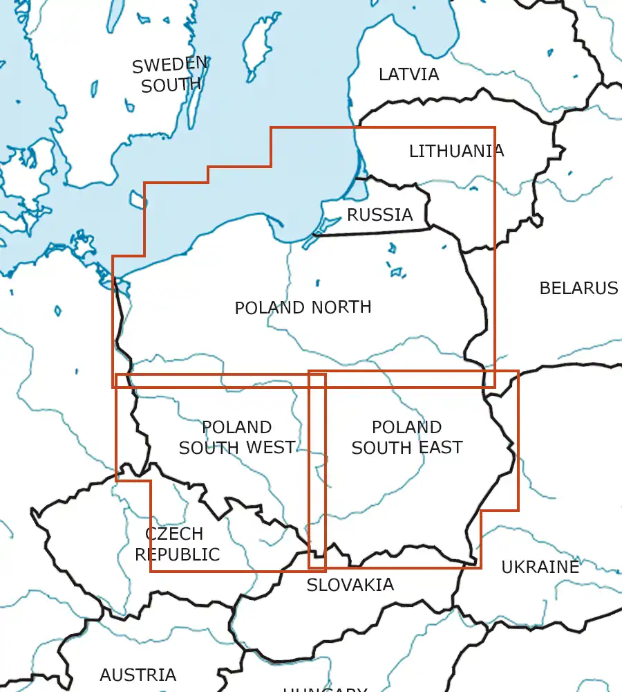 VFR Aeronautical Chart of Poland in 500k
