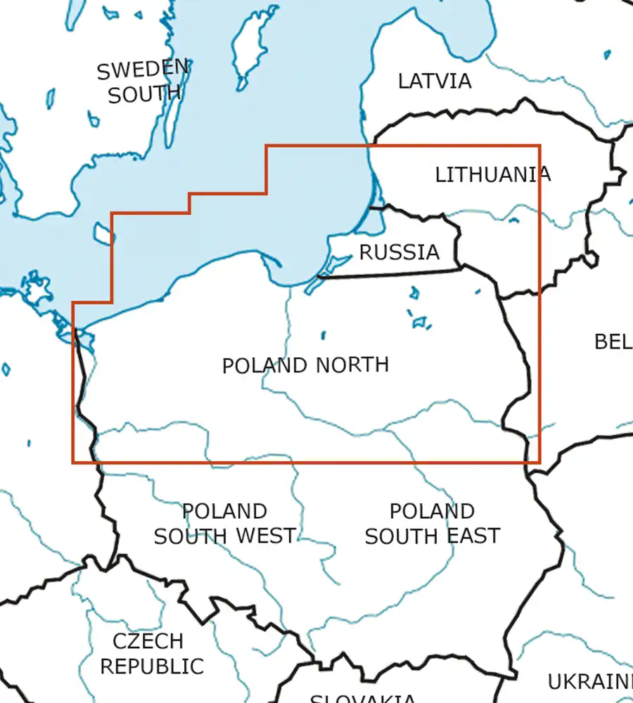 VFR Aeronautical Chart of Poland North in 500k