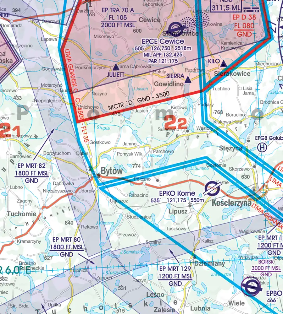 MATZ Airport on the 500k ICAO Chart of Poland