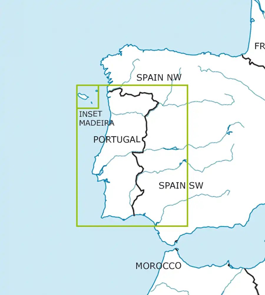 VFR Aeronautical Chart of Portugal in 500k