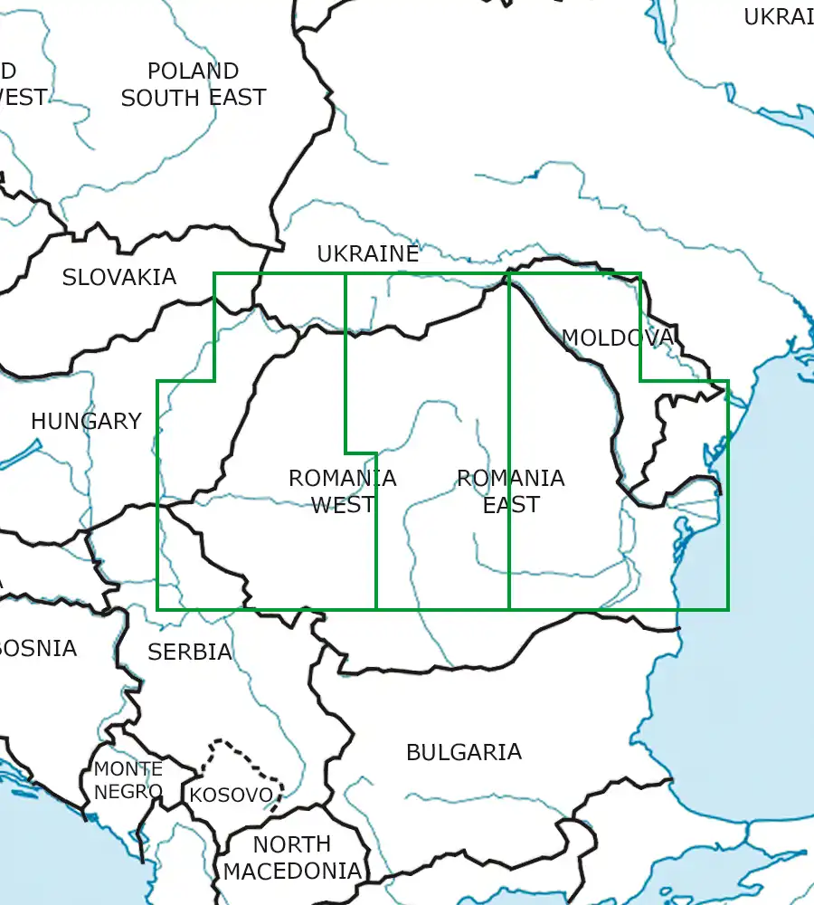 VFR Aeronautical Chart of Romania in 500k