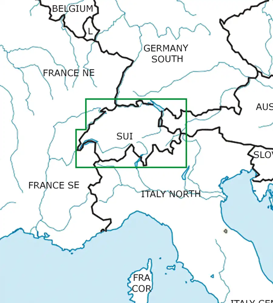 VFR Aeronautical Chart of Switzerland in 500k