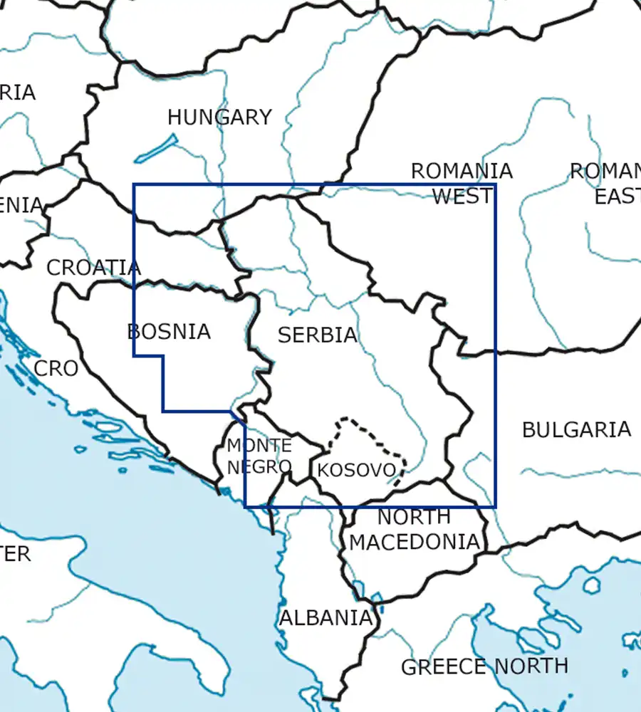 VFR Aeronautical Chart of Serbia in 500k
