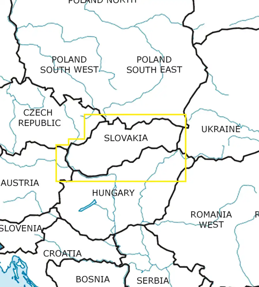 VFR Aeronautical Chart of Slovakia in 500k