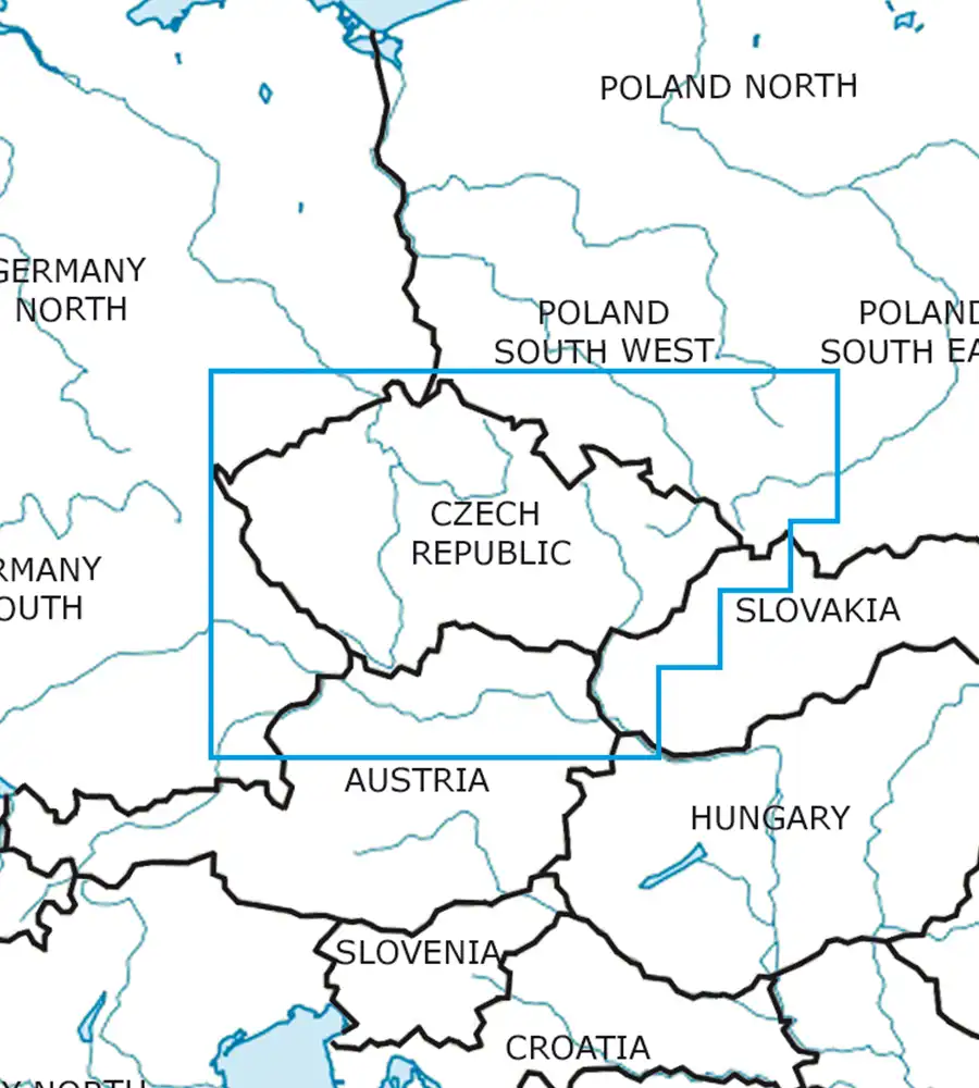 VFR Aeronautical Chart of Czechia in 500k