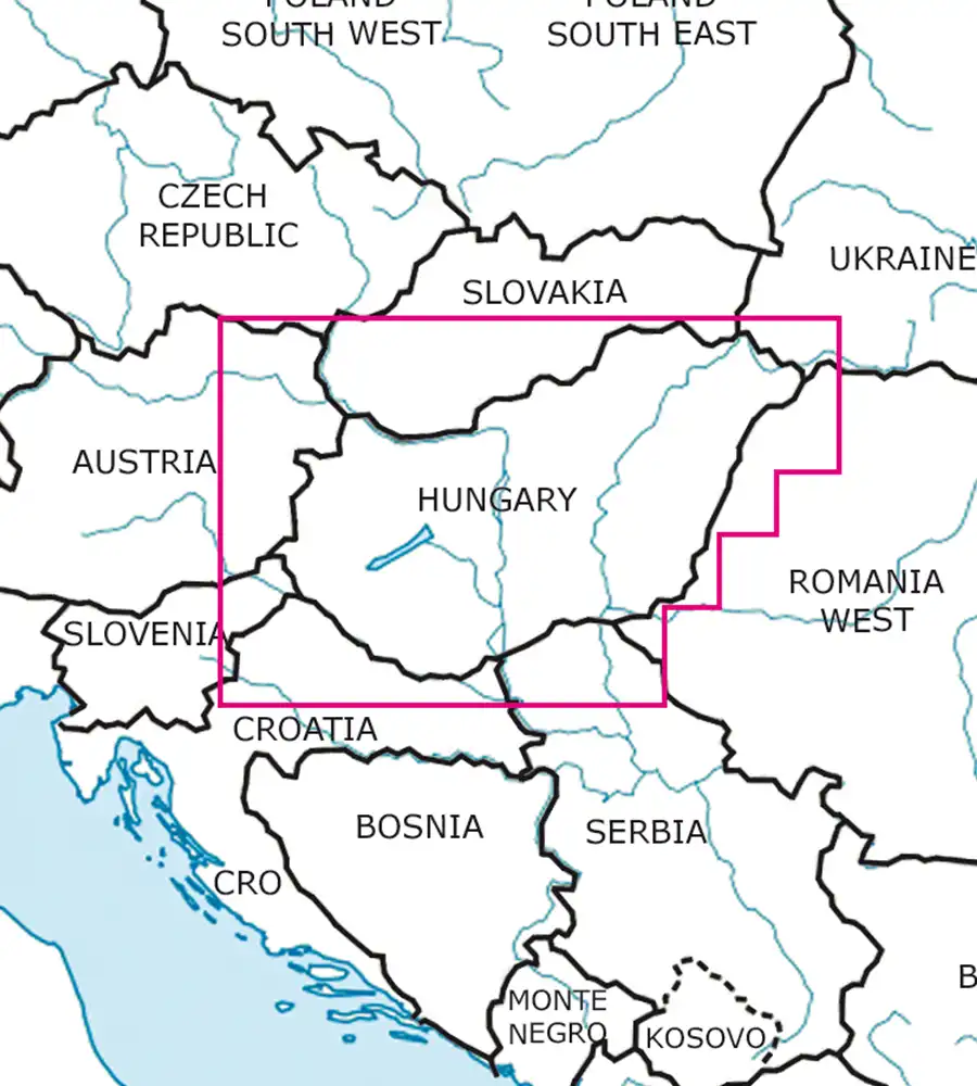 VFR Aeronautical Chart of Hungary in 500k