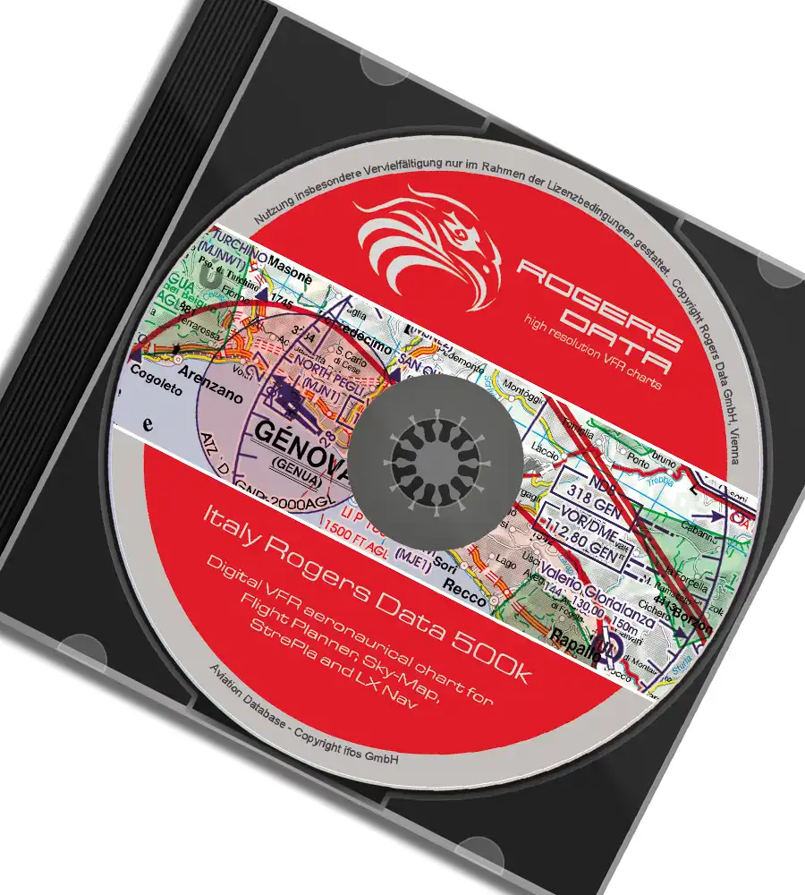 Digital VFR Chart of Italy in 500k