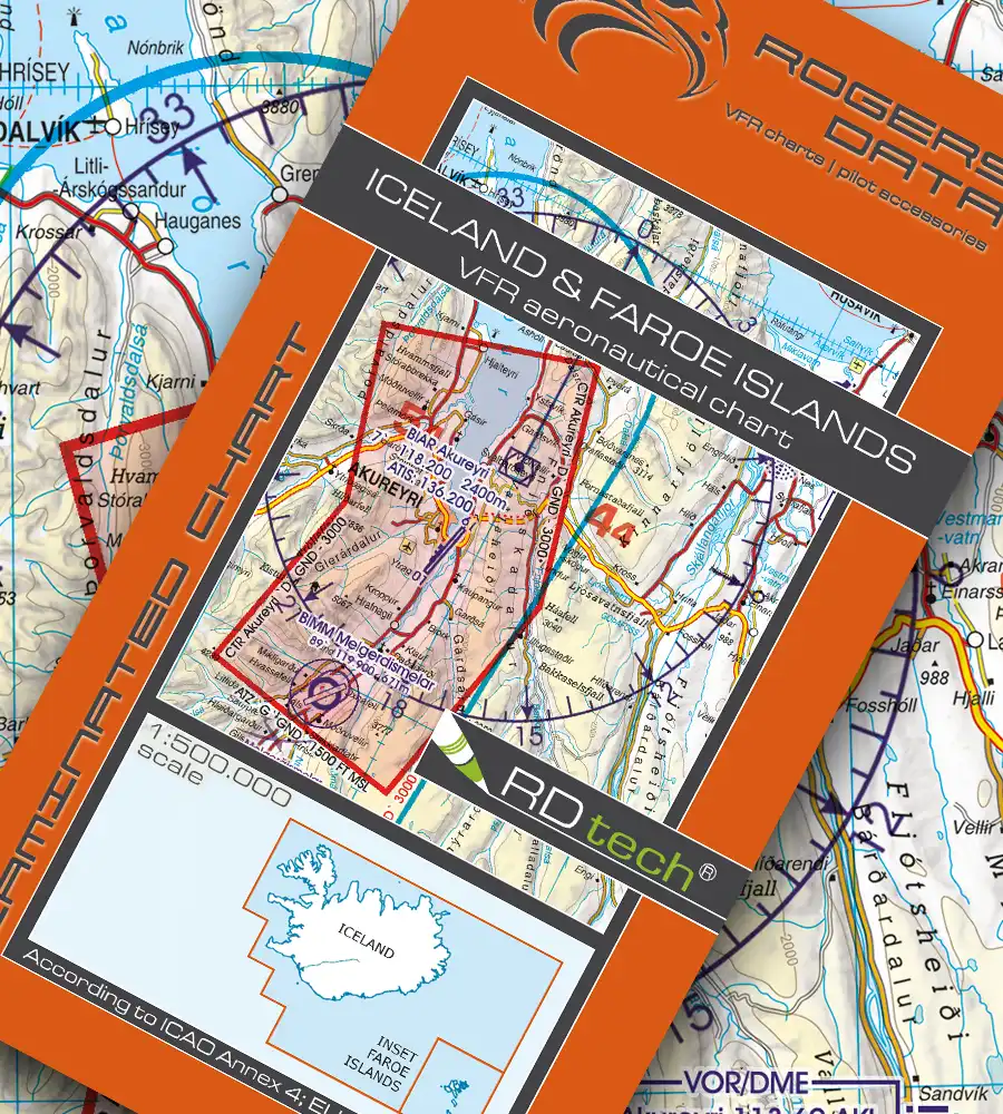VFR Charts of Iceland and Faroe Islands.