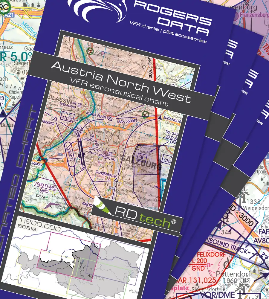 Rogers Data VFR ICAO Kartensatz von Österreich 200k.