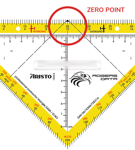 Protractor Triangle Zero Point EASA ICAO Rogers Data