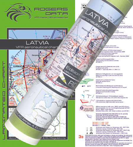 Lettland VFR Karte Wandkarte
