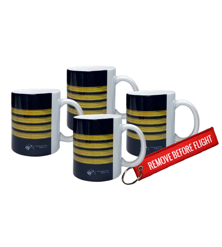Coffee Mugs Pilot Captain Stripes
