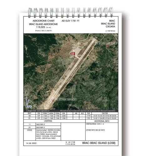 Trip Kit of Croatia with the LDSB Aerodrome Chart
