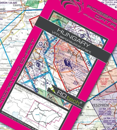 VFR ICAO Aeronautical Chart of Hungary in 500k
