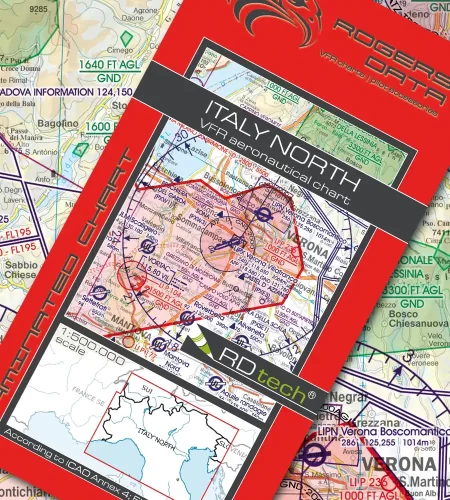 VFR ICAO Aeronautical Chart for Italy North in 500k