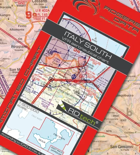 VFR ICAO Aeronautical Chart for Italy South in 500k