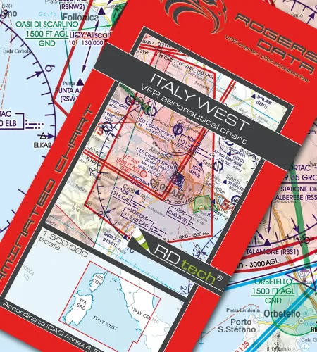 VFR ICAO Aeronautical Chart for Italy West in 500k