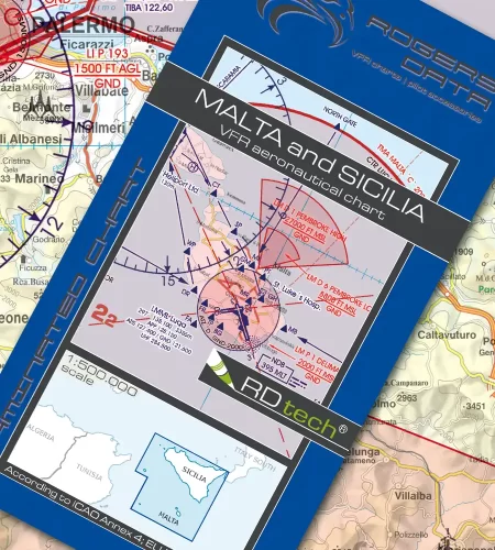 VFR ICAO Aeronautical Chart for Malta and Sicilia in 500k