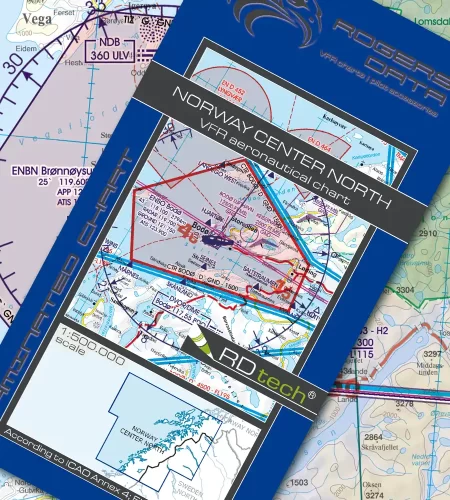 VFR ICAO Aeronautical Chart Norway Center North in 500k