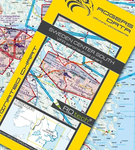 VFR ICAO Aeronautical Chart of Sweden Center South in 500k
