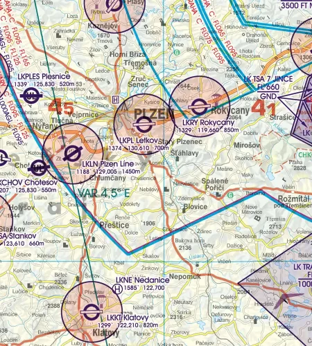 ATZ Aerodrome Traffic Zone on the ICAO Chart of Czechia in 500k